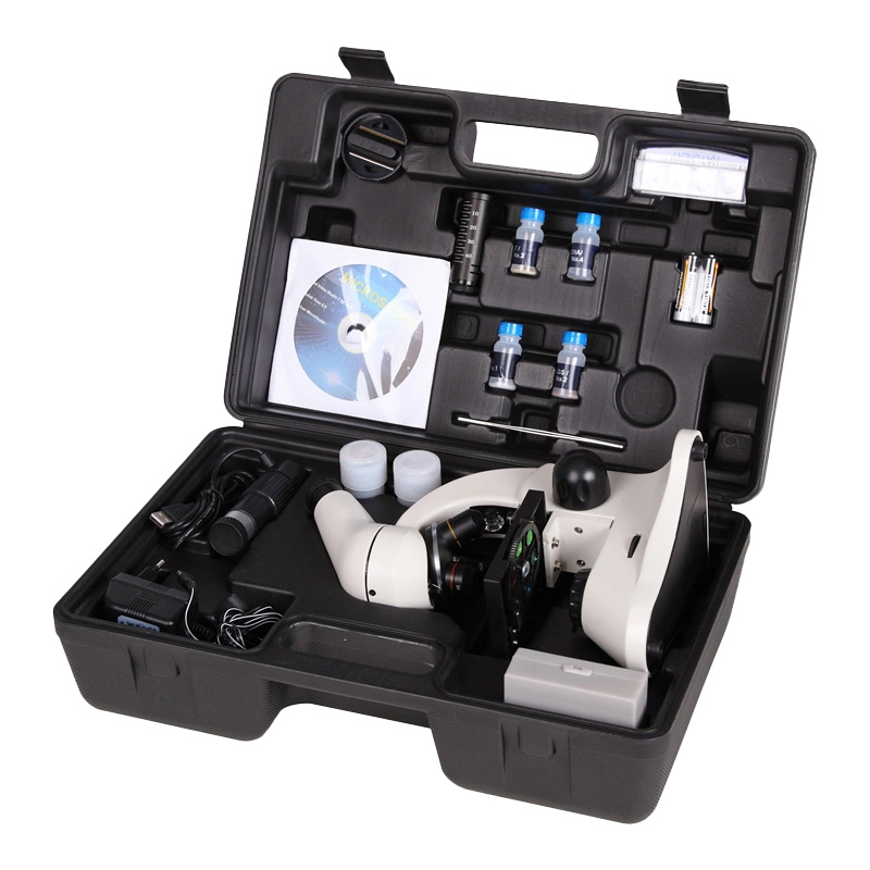 Premium Monocular Microscope Set with Plastic Suitcase and Accessory Kit